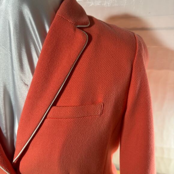 GAP Academy Lined Blazer, Coral with white Trim Accents Preppy Classic Blazer - Picture 5 of 10